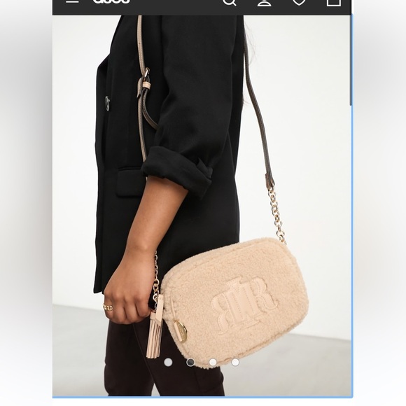 River Island ASOS London brand cross body terry bag with chain detail. NWOT - Picture 2 of 12